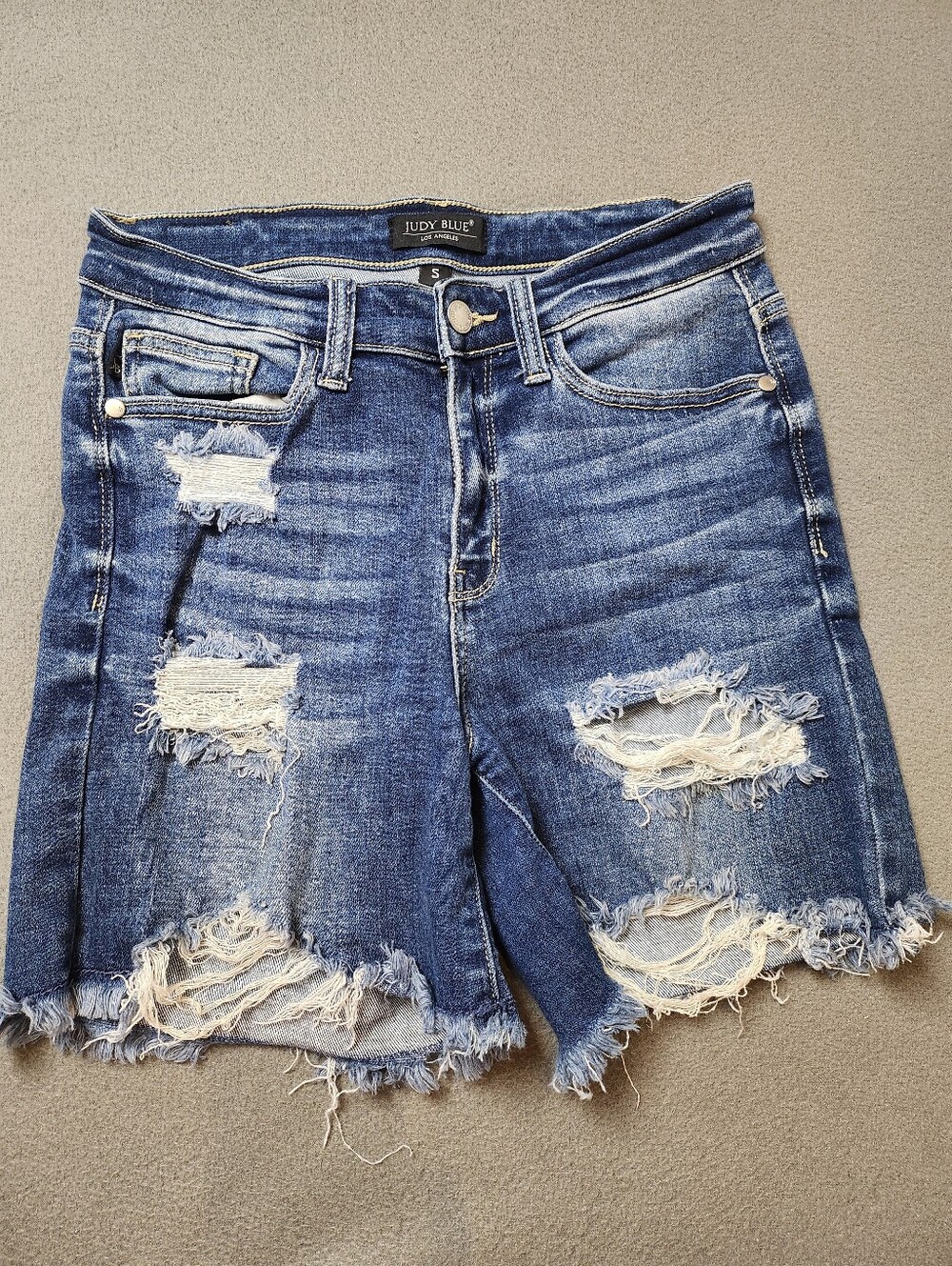 Judy Blue Denim Shorts Cutoff Ripped Distressed 5 Pocket Sz S Casual JB15214MD